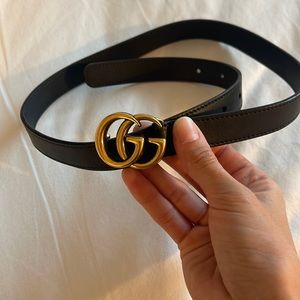 Gucci Leather Belt with double G label